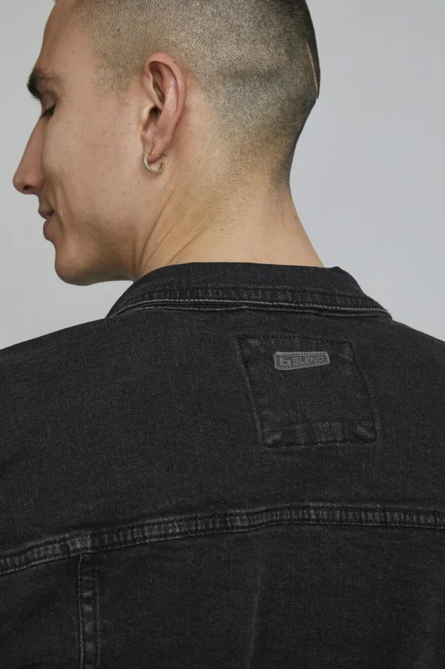 Men Outerwear Blend Outerwear Denim Black