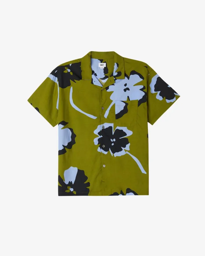 Men PAPER CUTS SHIRT Moss Green Multi OBEY Clothing TOPS