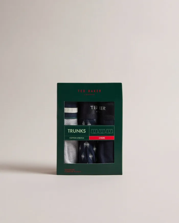 Men PEEDRO 8211 Three Pack Of Assorted Cotton Trunks Assorted Ted Baker Underwear Men PEEDRO 8211 Three Pack Of Assorted Cotton Trunks Assorted Ted Baker Underwear