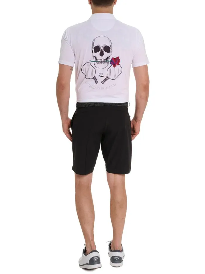 Men PICKLEBALL SKULL PERFORMANCE POLO White Robert Graham Polos and TShirts