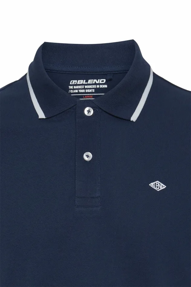 Men Polos Blend Polo Shirt Dress Blues