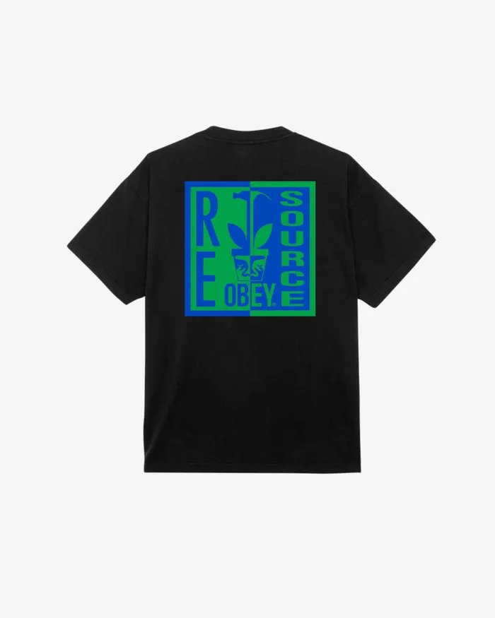 Men RE SOURCE HEAVYWEIGHT TSHIRT Silver Grey OBEY Clothing TSHIRTS