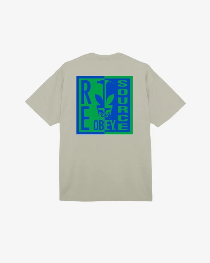 Men RE SOURCE HEAVYWEIGHT TSHIRT Silver Grey OBEY Clothing TSHIRTS