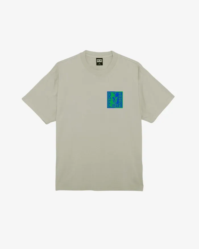 Men RE SOURCE HEAVYWEIGHT TSHIRT Silver Grey OBEY Clothing TSHIRTS
