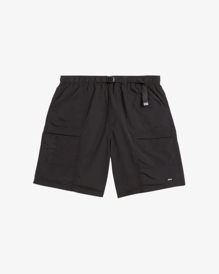 Men ROUTE NYLON SHORT Black OBEY Clothing BOTTOMS