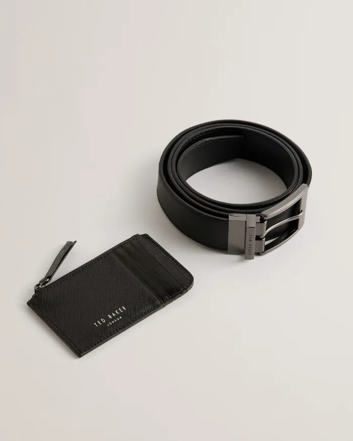 Men SANTEL 8211 Saffiano Leather Belt And Cardholder Set Black Ted Baker Wallets and Cardholders Men SANTEL 8211 Saffiano Leather Belt And Cardholder Set Black Ted Baker Wallets and Cardholders
