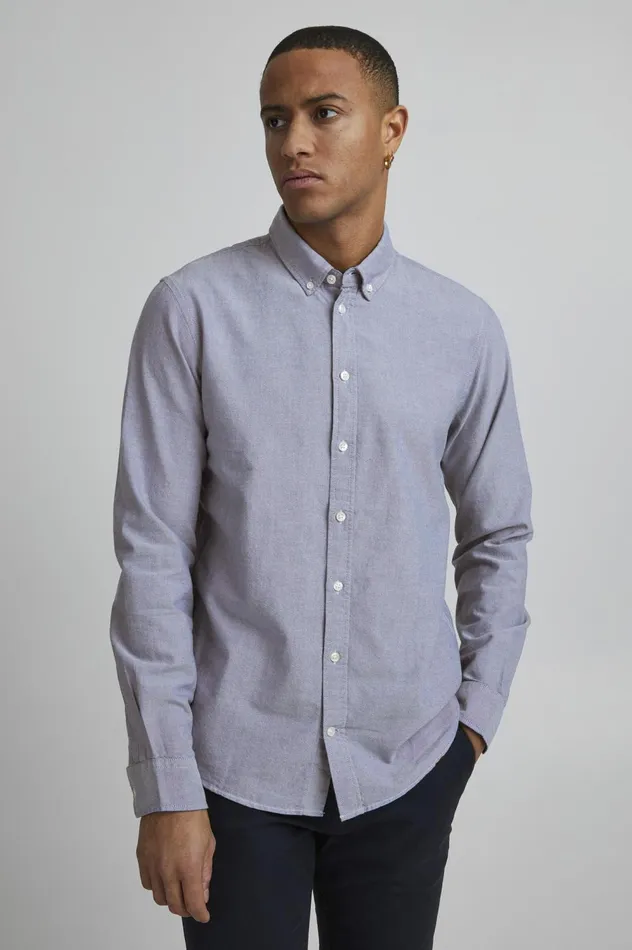 Men Shirts Blend Long Sleeved Shirt Marina Blue