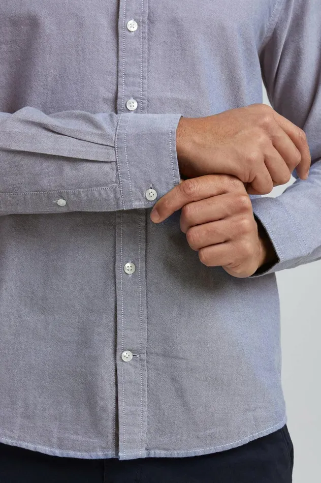Men Shirts Blend Long Sleeved Shirt Marina Blue