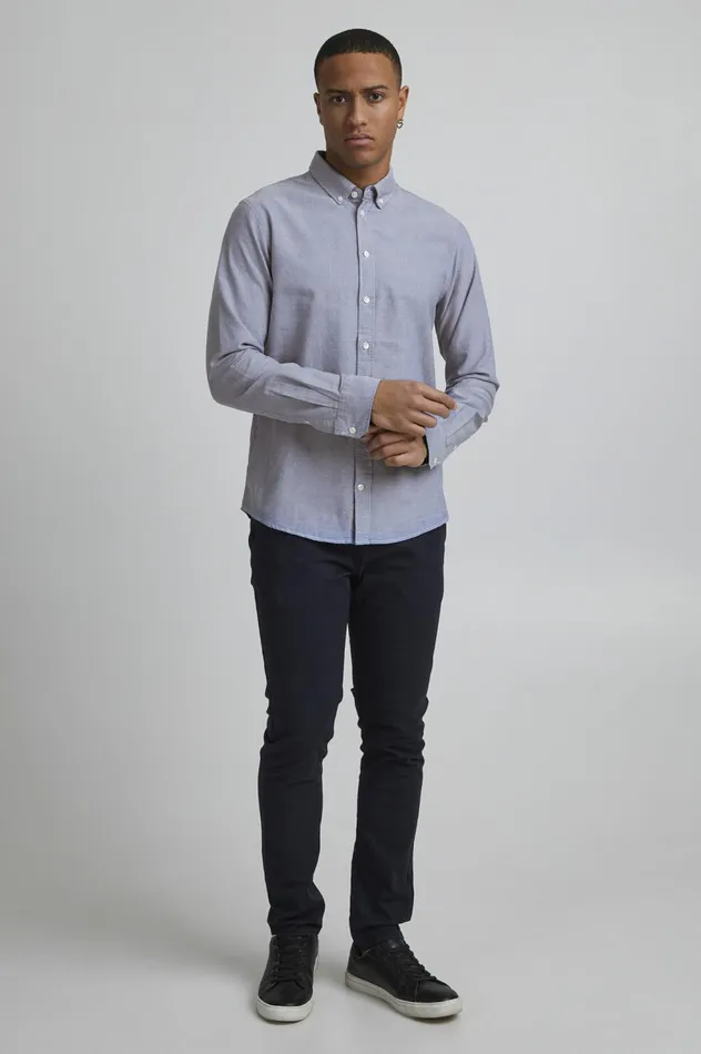 Men Shirts Blend Long Sleeved Shirt Marina Blue
