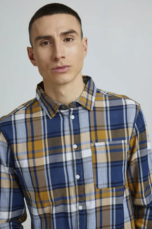 Men Shirts Blend Long Sleeved Shirt Spruce Yellow