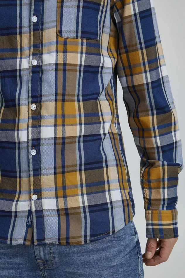Men Shirts Blend Long Sleeved Shirt Spruce Yellow