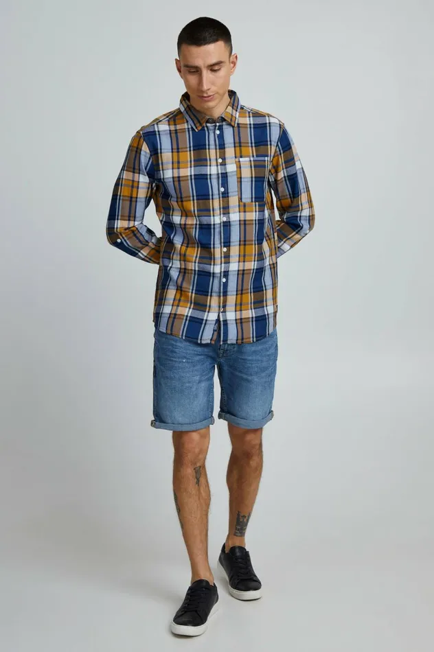 Men Shirts Blend Long Sleeved Shirt Spruce Yellow