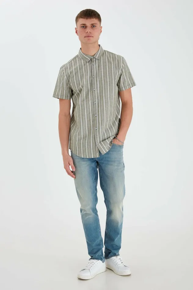 Men Shirts Blend Shirt With Short Sleev Four Leaf Clover