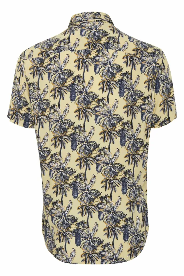 Men Shirts Blend Short Sleeved Shirt Pale Banana