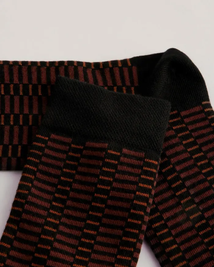 Men SOKKONE 8211 Patterned Crew Socks Brown Ted Baker Socks