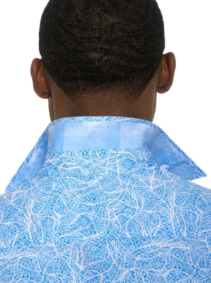Men STELVIO LONG SLEEVE BUTTON DOWN SHIRT Light Blue Robert Graham Button Down Shirts