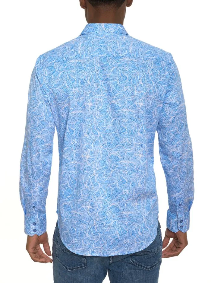 Men STELVIO LONG SLEEVE BUTTON DOWN SHIRT Light Blue Robert Graham Button Down Shirts