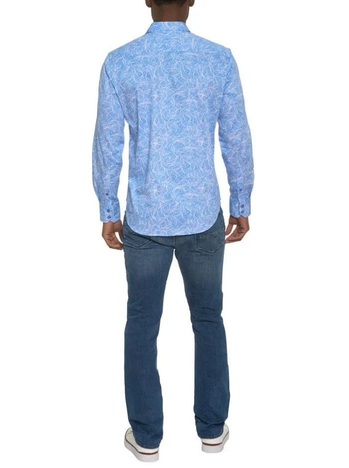 Men STELVIO LONG SLEEVE BUTTON DOWN SHIRT Light Blue Robert Graham Button Down Shirts