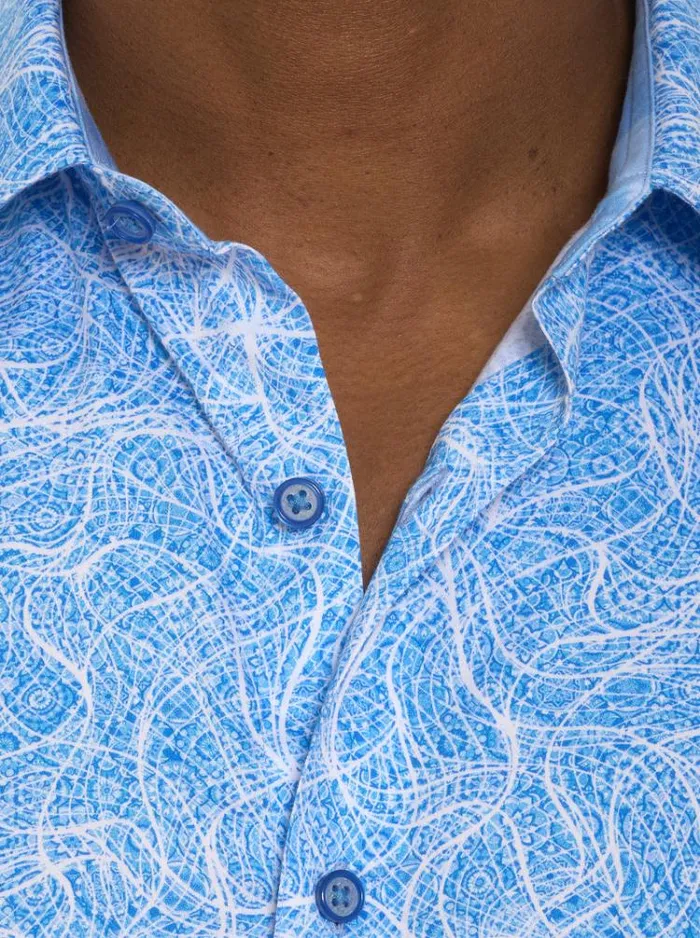 Men STELVIO LONG SLEEVE BUTTON DOWN SHIRT Light Blue Robert Graham Button Down Shirts