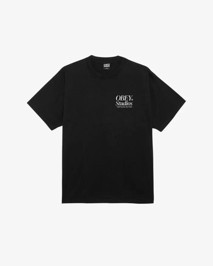 Men STUDIOS ICON HEAVYWEIGHT TSHIRT Jet Black OBEY Clothing TSHIRTS
