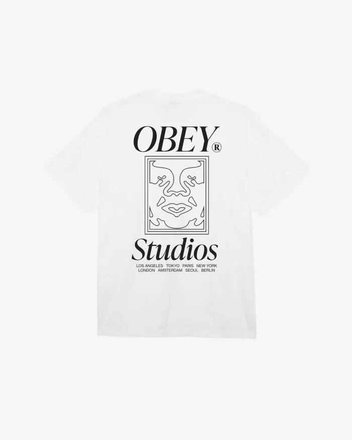 Men STUDIOS ICON HEAVYWEIGHT TSHIRT Jet Black OBEY Clothing TSHIRTS