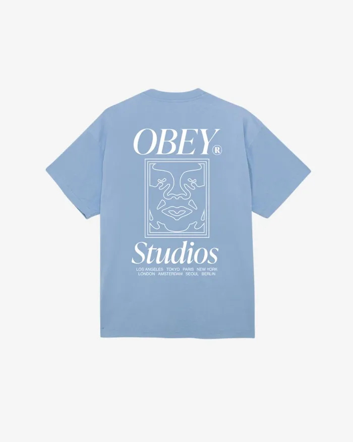 Men STUDIOS ICON HEAVYWEIGHT TSHIRT Jet Black OBEY Clothing TSHIRTS