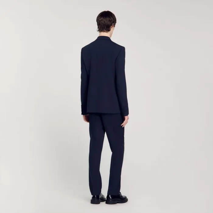 Men Suits and Blazers SANDRO Doublebreasted Suit Jacket Navy Blue
