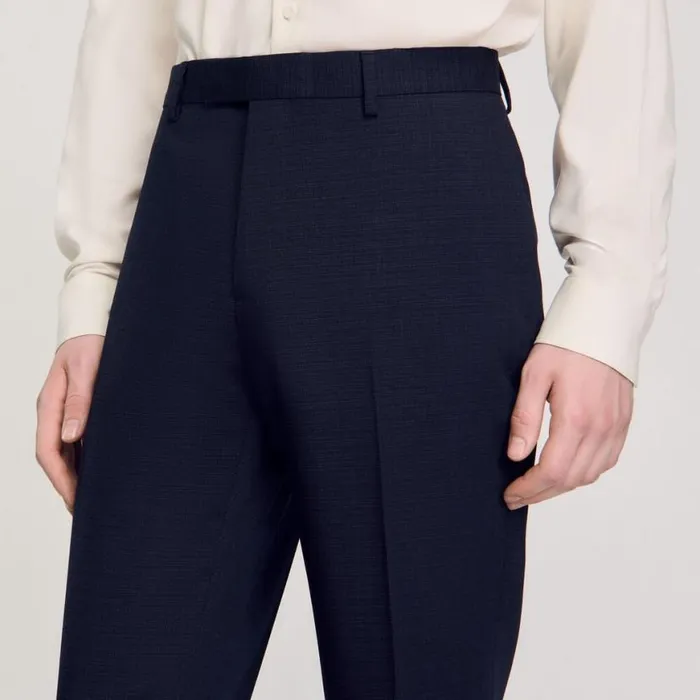Men Suits and Blazers SANDRO Suit Trousers Navy Blue