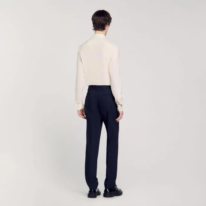 Men Suits and Blazers SANDRO Suit Trousers Navy Blue
