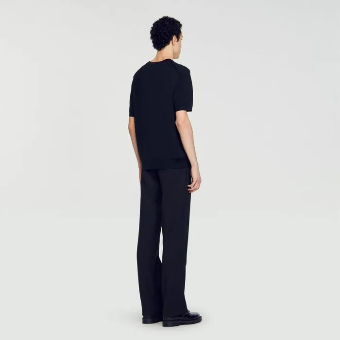 Men Sweaters and Cardigans SANDRO Knitted Tshirt Black