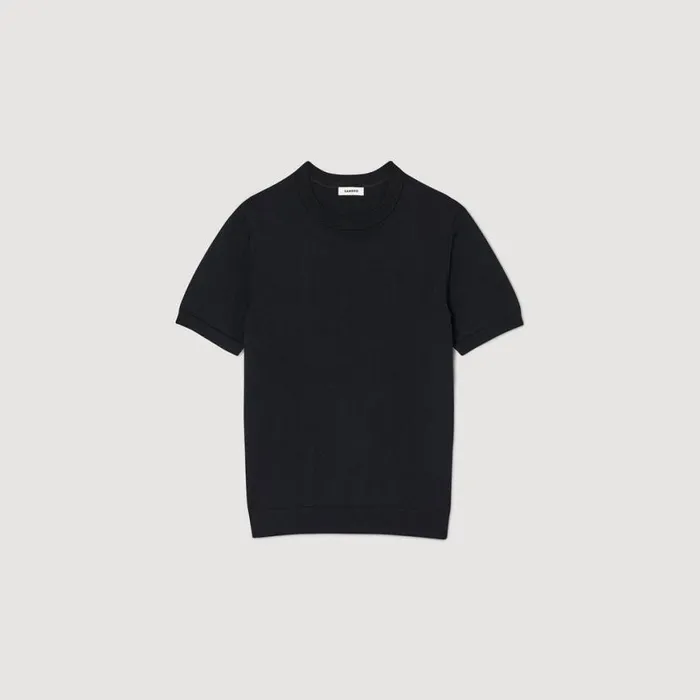 Men Sweaters and Cardigans SANDRO Knitted Tshirt Black