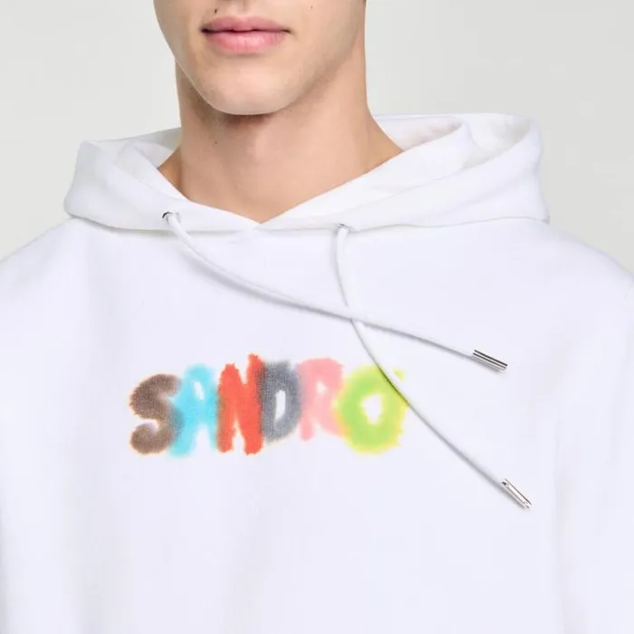 Men Sweaters and Cardigans SANDRO Wild Animals Hoodie White