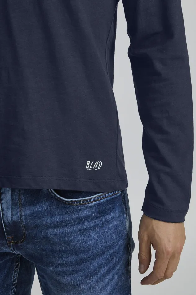 Men TShirts Blend BHNICOLAI Long Sleeved Tshirt Navy