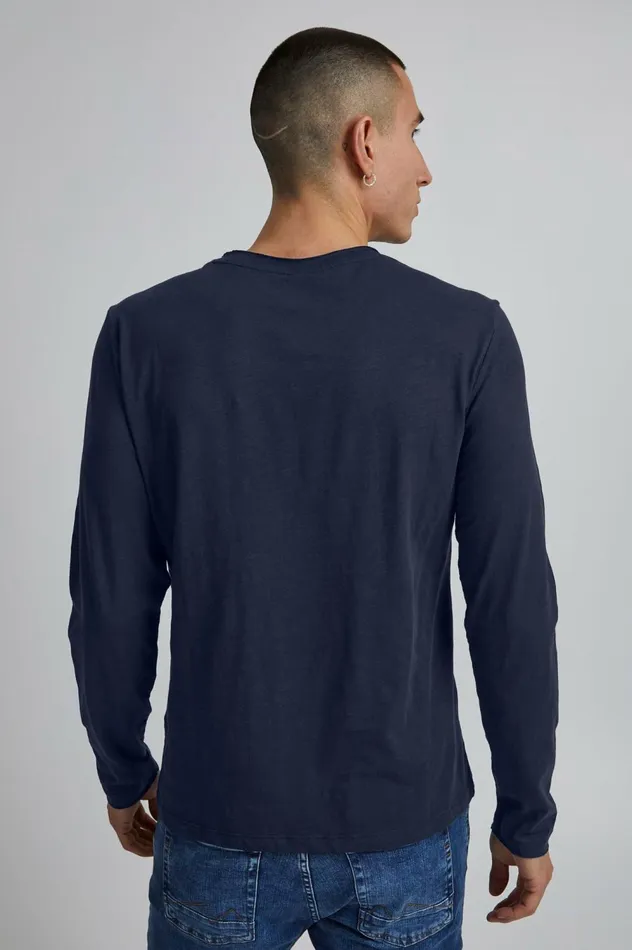 Men TShirts Blend BHNICOLAI Long Sleeved Tshirt Navy