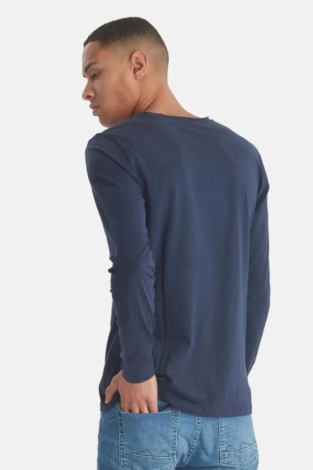 Men TShirts Blend BHNICOLAI Long Sleeved Tshirt Navy