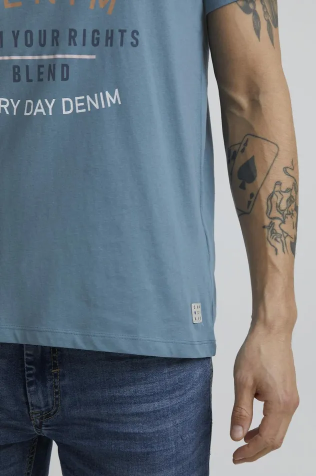 Men TShirts Blend Tshirt Bluestone