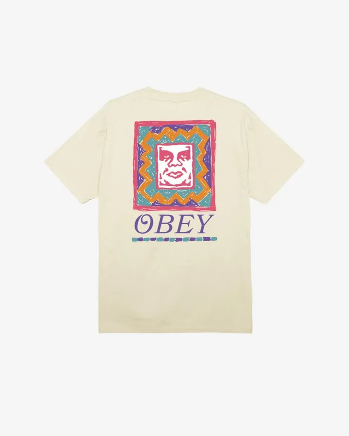 Men THROWBACK CLASSIC TSHIRT Cream OBEY Clothing TSHIRTS
