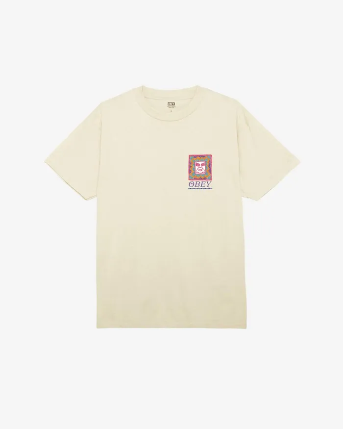 Men THROWBACK CLASSIC TSHIRT Cream OBEY Clothing TSHIRTS