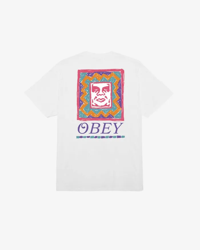 Men THROWBACK CLASSIC TSHIRT Cream OBEY Clothing TSHIRTS