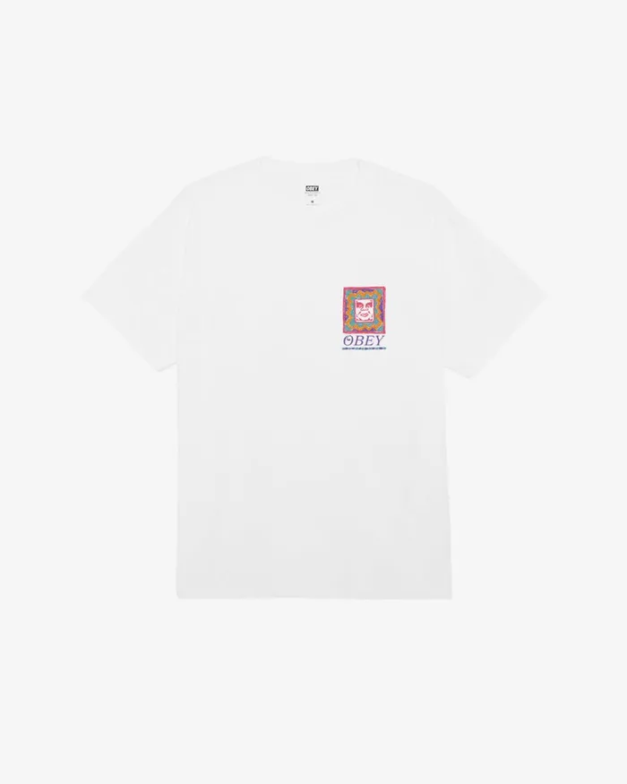 Men THROWBACK CLASSIC TSHIRT Cream OBEY Clothing TSHIRTS