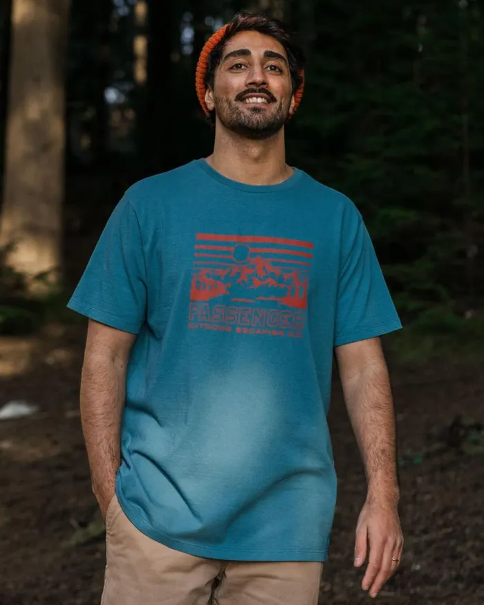 Men Tops Passenger Alp Recycled Cotton TShirt Blue Steel Blue Steel