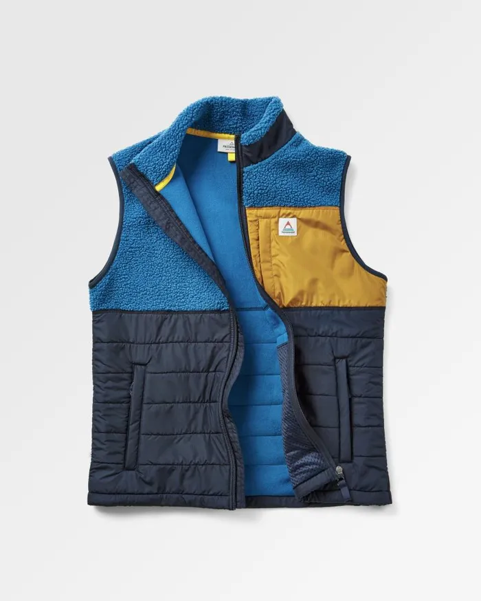 Men Tops Passenger Born Explorer Recycled PolarLined Sherpa Vest Blue Steel Blue Steel
