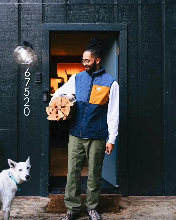 Men Tops Passenger Born Explorer Recycled PolarLined Sherpa Vest Blue Steel Blue Steel