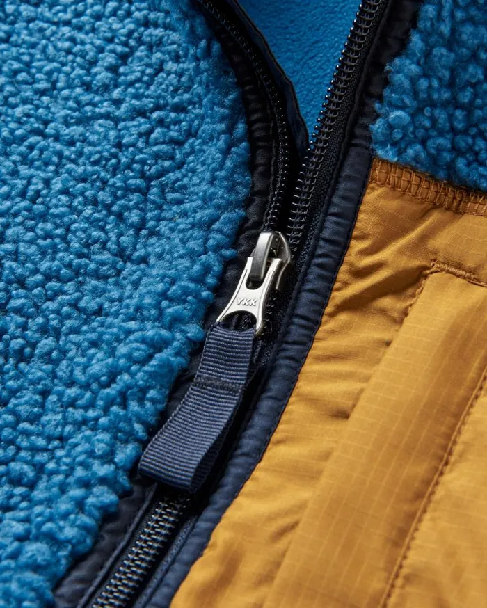 Men Tops Passenger Born Explorer Recycled PolarLined Sherpa Vest Blue Steel Blue Steel