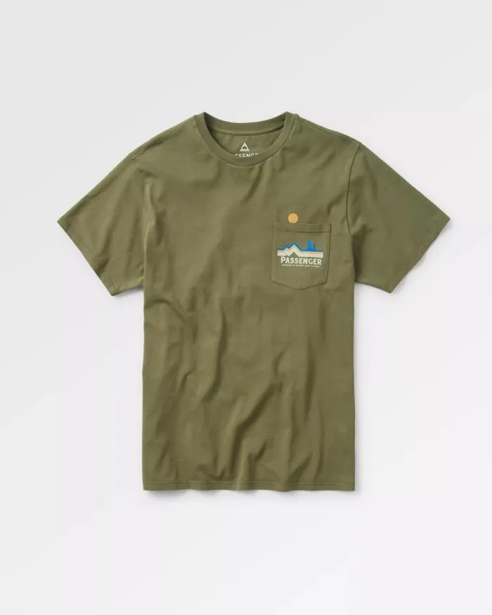 Men Tops Passenger Branch Out Recycled Cotton TShirt Khaki Khaki