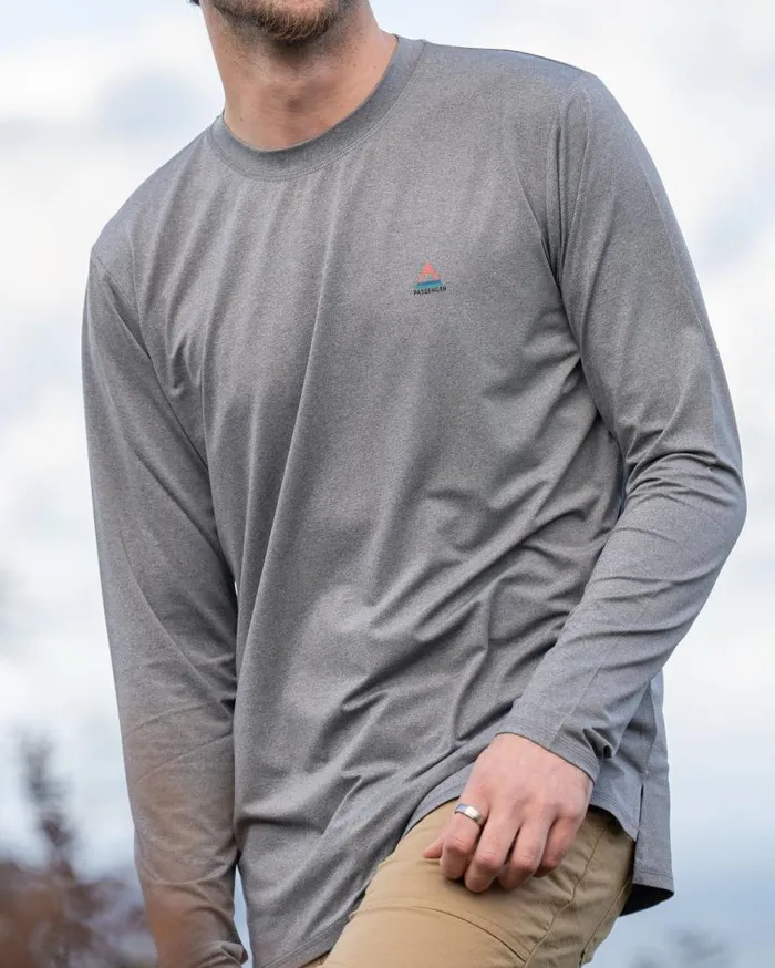 Men Tops Passenger Classic Active Recycled Marl LS TShirt Grey Marl Grey Marl