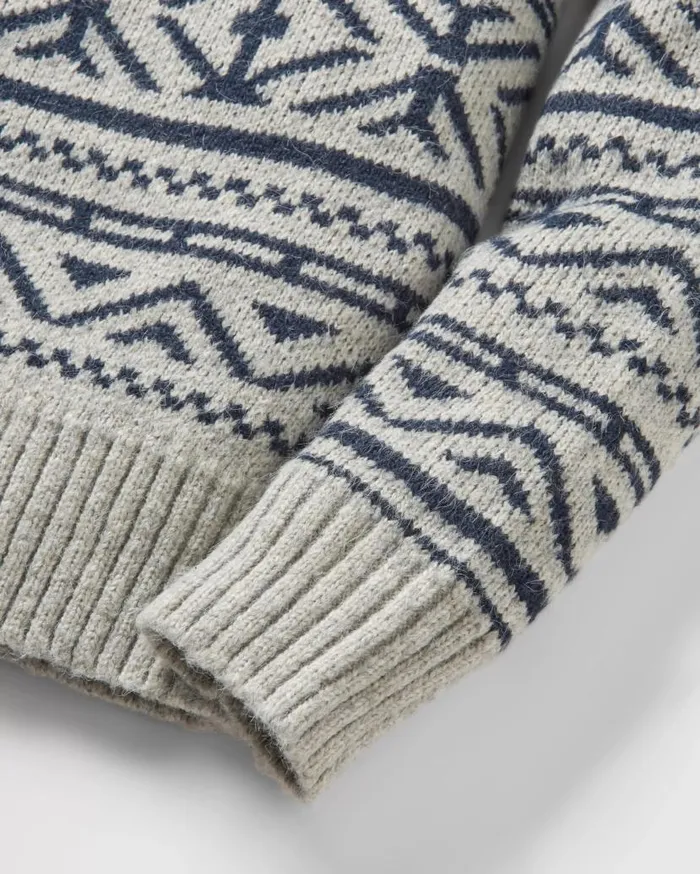 Men Tops Passenger Cutback Fairisle Knitted Jumper Grey Marl Grey Marl