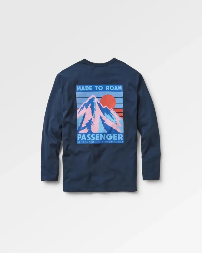 Men Tops Passenger Distance Recycled Relaxed Fit LS TShirt Deep Navy Deep Navy