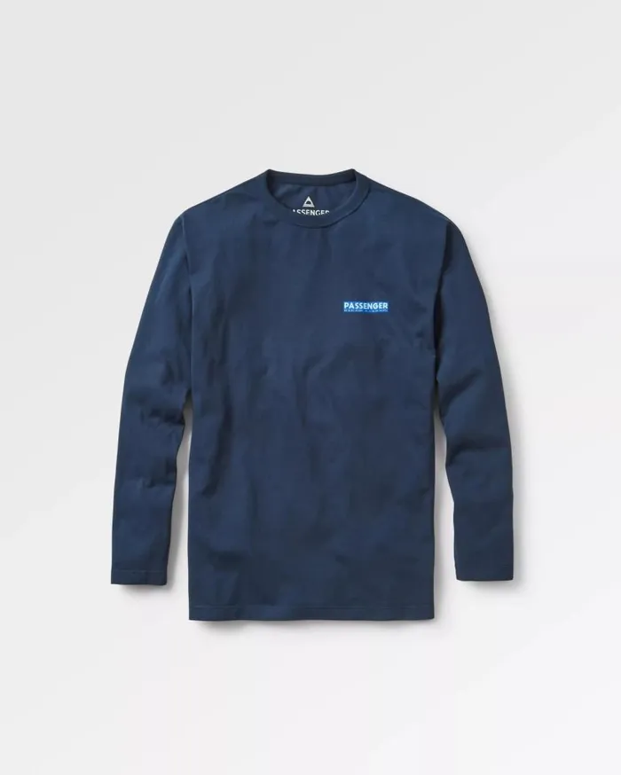 Men Tops Passenger Distance Recycled Relaxed Fit LS TShirt Deep Navy Deep Navy