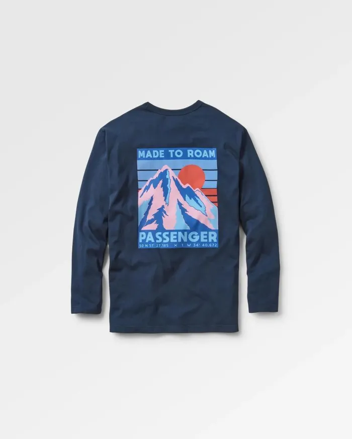 Men Tops Passenger Distance Recycled Relaxed Fit LS TShirt Deep Navy Deep Navy